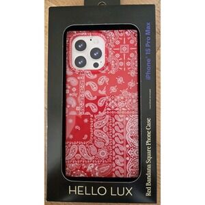 Hello Lux Red Bandana Square iPhone 15 Pro Max Phone Case New NWT Bargain